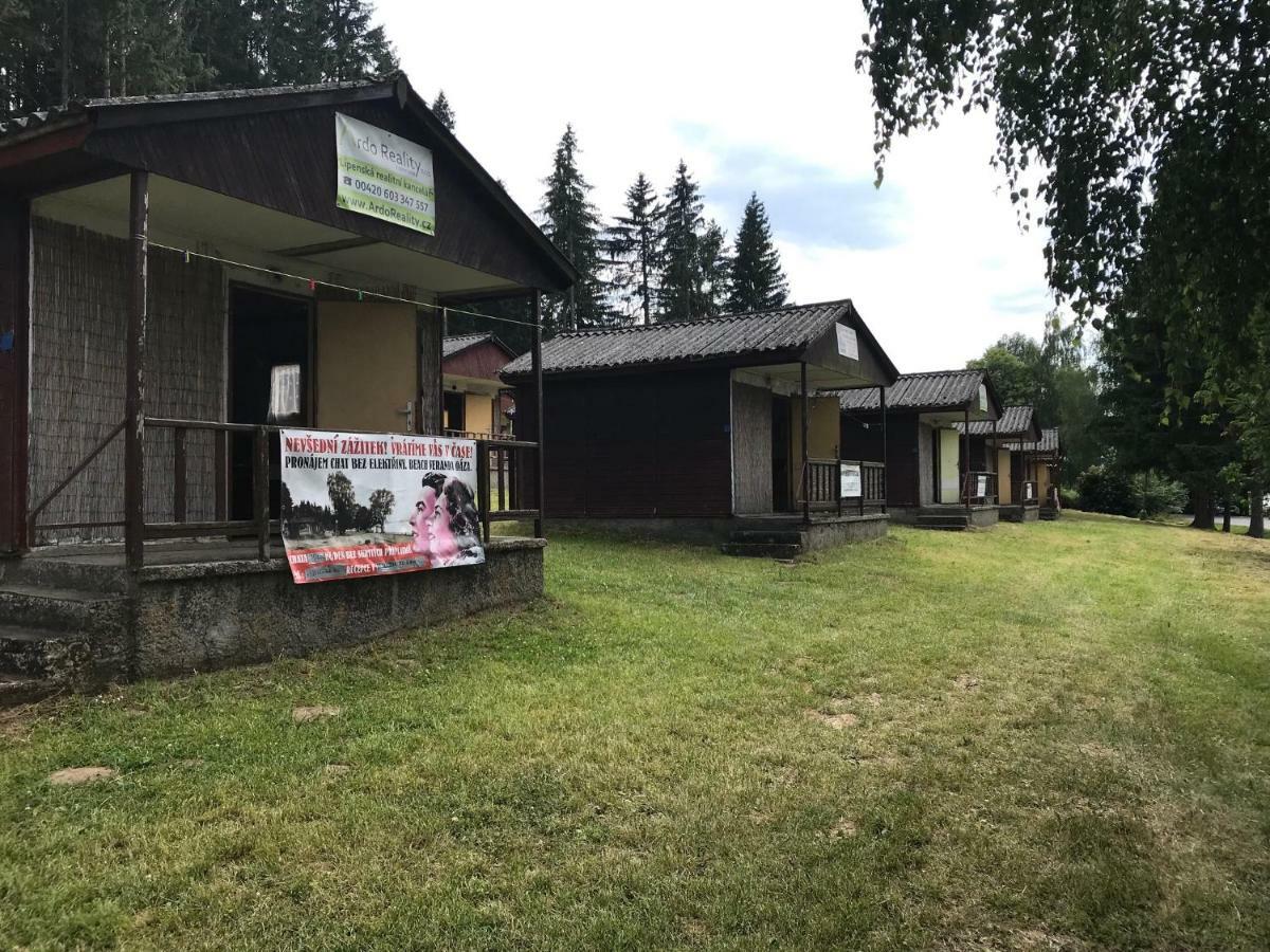 ホテルRetro Chaty U Plaze Lipno Černá v Pošumaví エクステリア 写真
